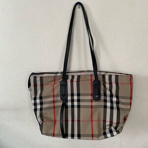 Tan and Black Plaid Tote